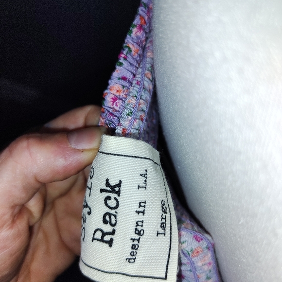 Style Rack Purple Floral Crop Top - Picture 4 of 5